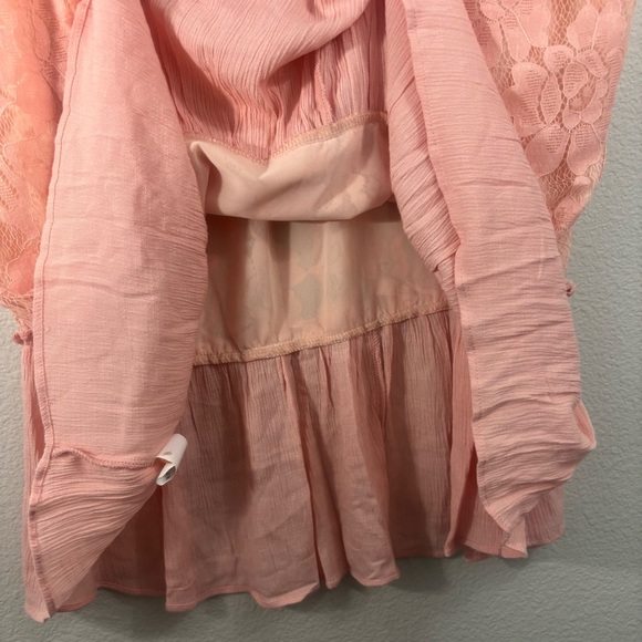 Suzanne Betro Blush Textured Tunic Plus Size 1X Floral Blouse Sheer Feminine - Picture 11 of 15